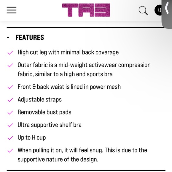 TA3 Hi Cut Plungey Swimsuit in Sapphire Blue - Large Regular/Long - Picture 4 of 5